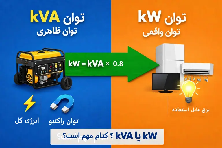 kVA و kW چیست؟ | راهنمای خرید موتور برق